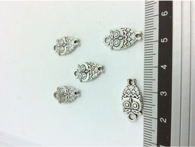 5 charms owls 18x9mm